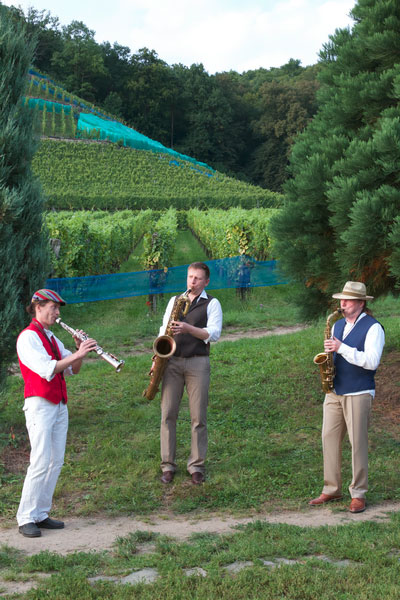 Saxophon Trio Les Connaisseurs Konzert auf dem Weinberg
